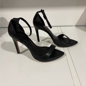 Zara  Black leather Stiletto Heels sz 37